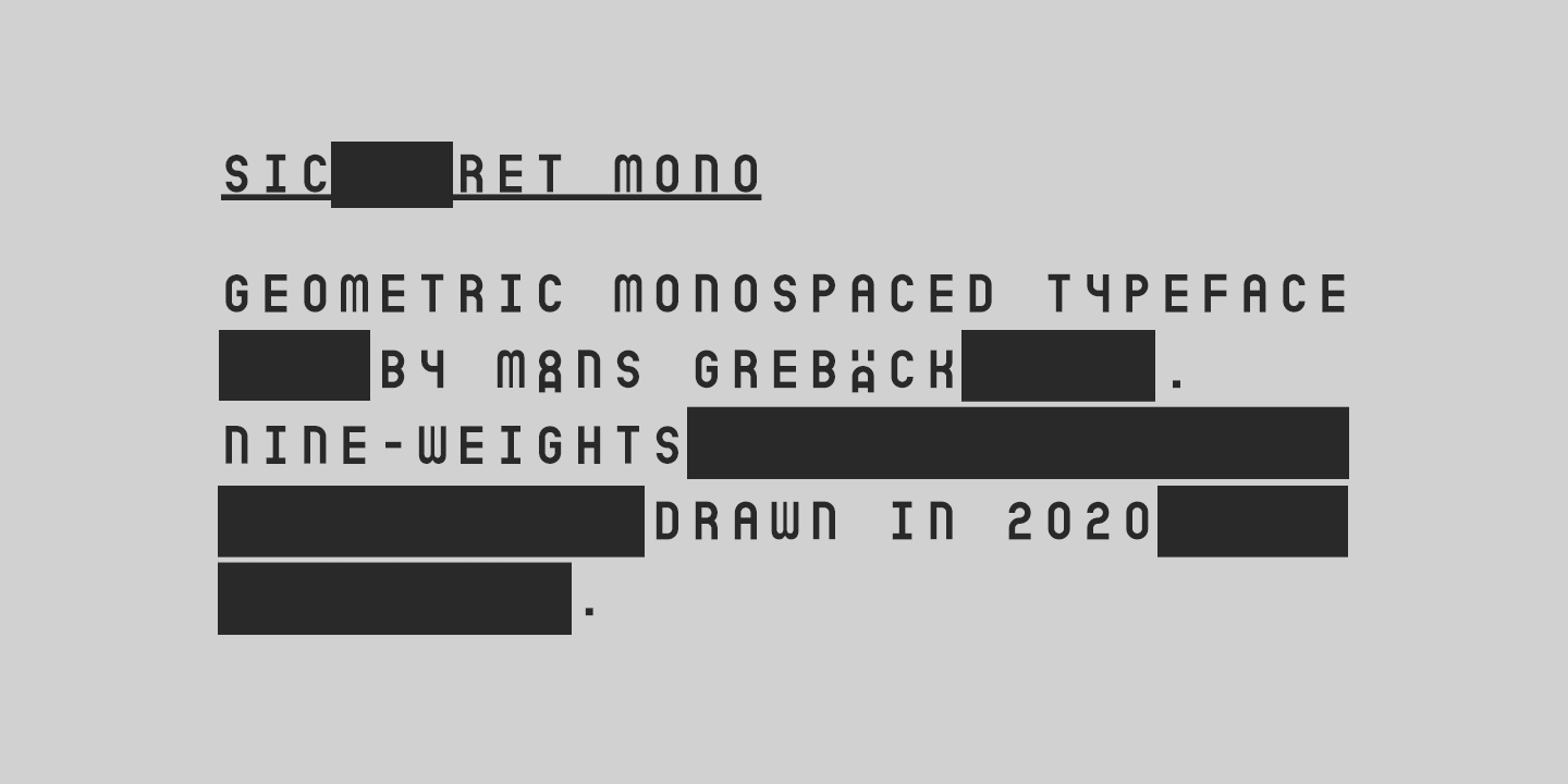 Sicret Mono Thin Font preview